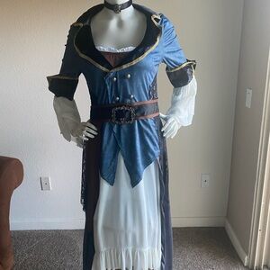 Blue and White Pirate Costume for women